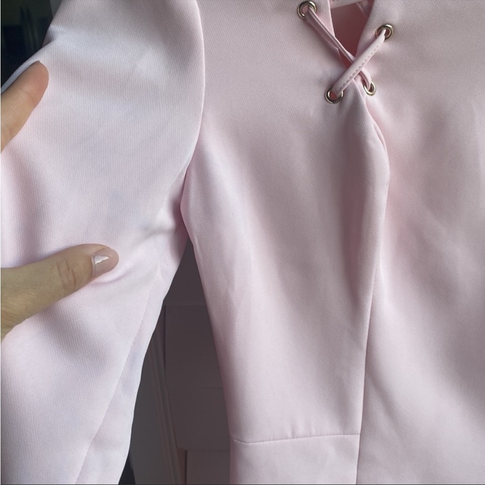 RARE House Of CB ‘Raina’ Baby Pink Dress Long Sleeves NWOT - Picture 7 of 8